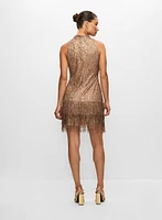 Sequin Fringe Detail Dress