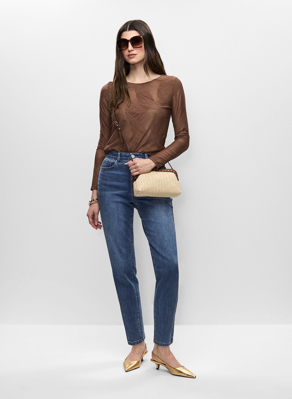 Jacquard Top & Straight Leg Jeans