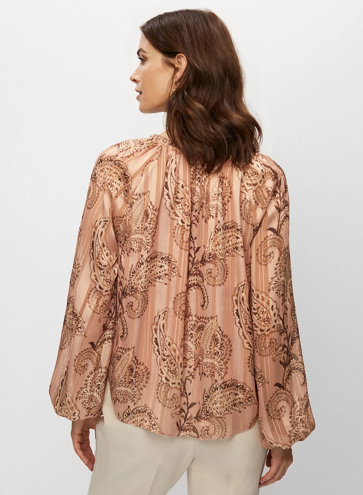 Paisley Print Chiffon Blouse