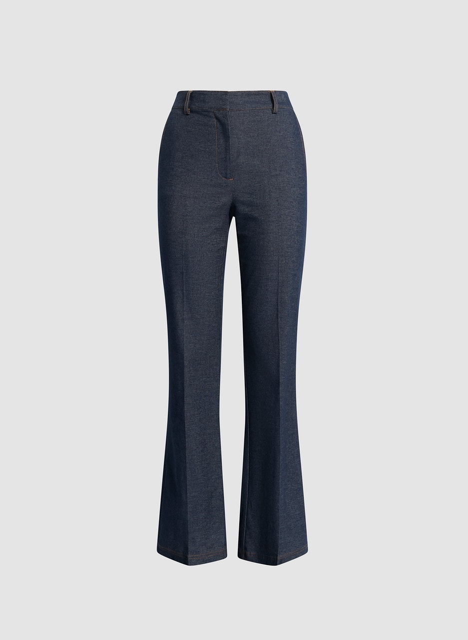 Flare Leg Chambray Pants