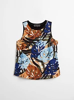 Palm Leaf Print Sleeveless Top