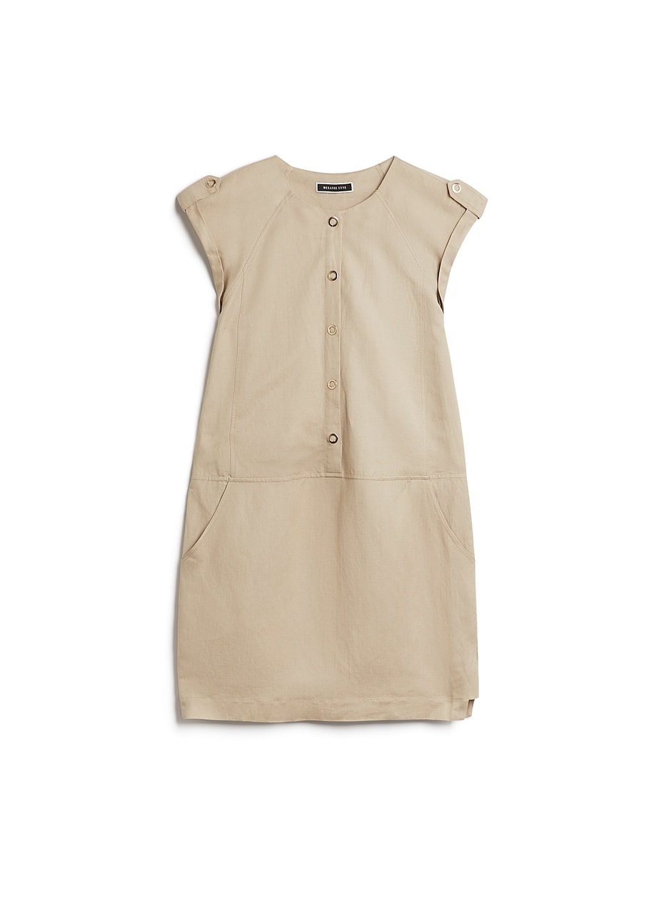 Button Front Linen Dress