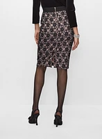 Floral Lace Pencil Skirt