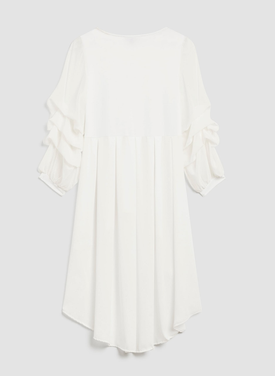 Ruffle Sleeve Asymmetric Tunic