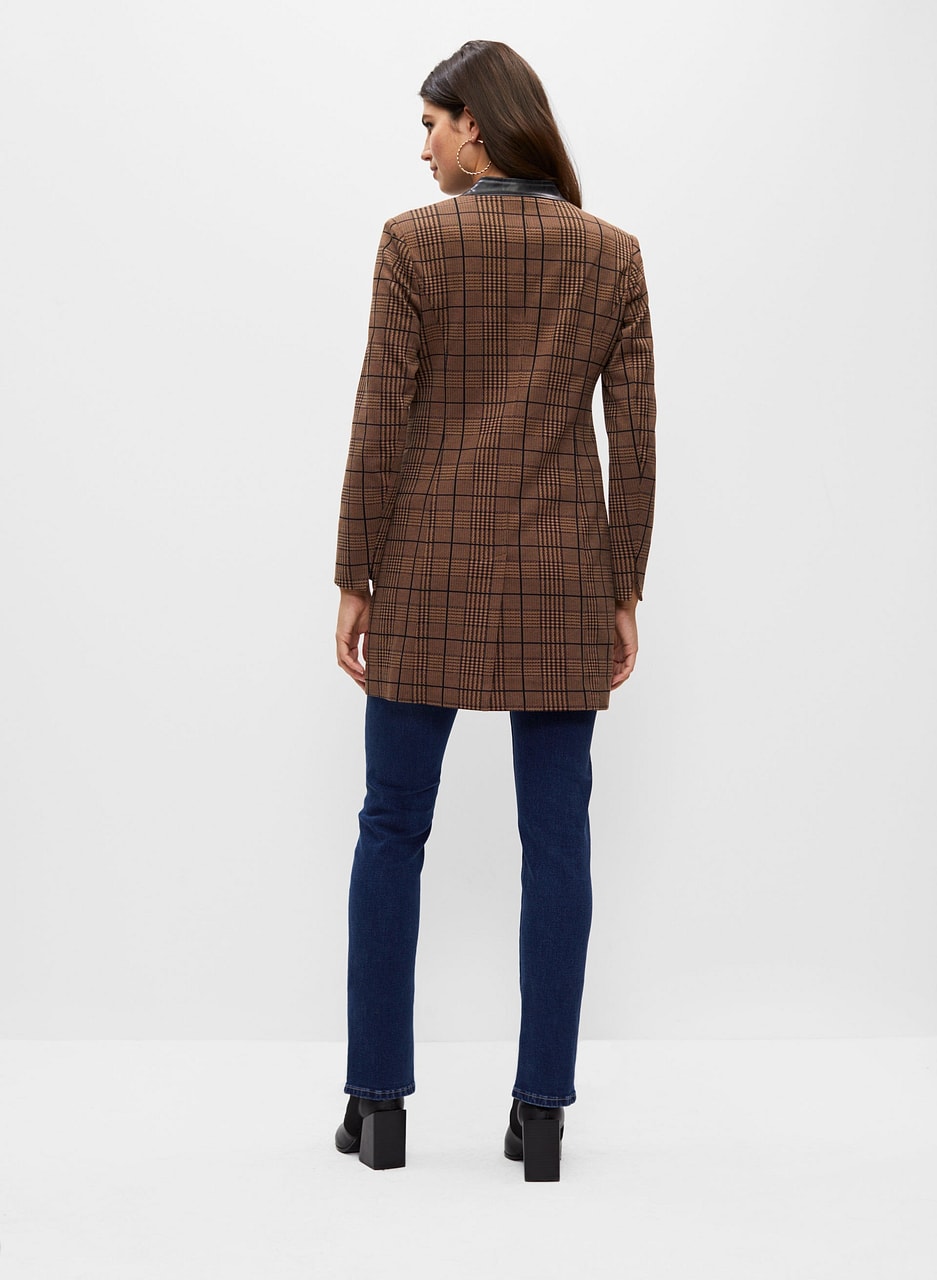 Plaid Redingote Blazer