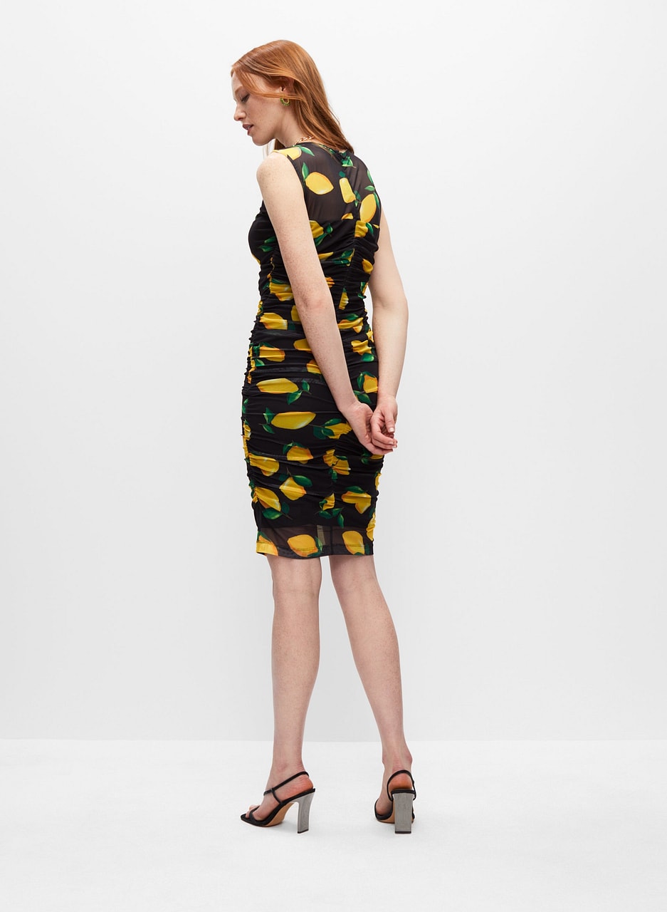 Lemon Print Sleeveless Dress