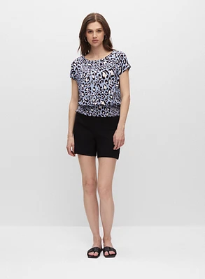 Animal Print Short Sleeve Top