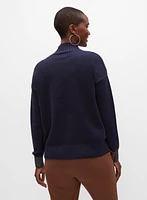 Sequin Detail Mock Neck Sweater