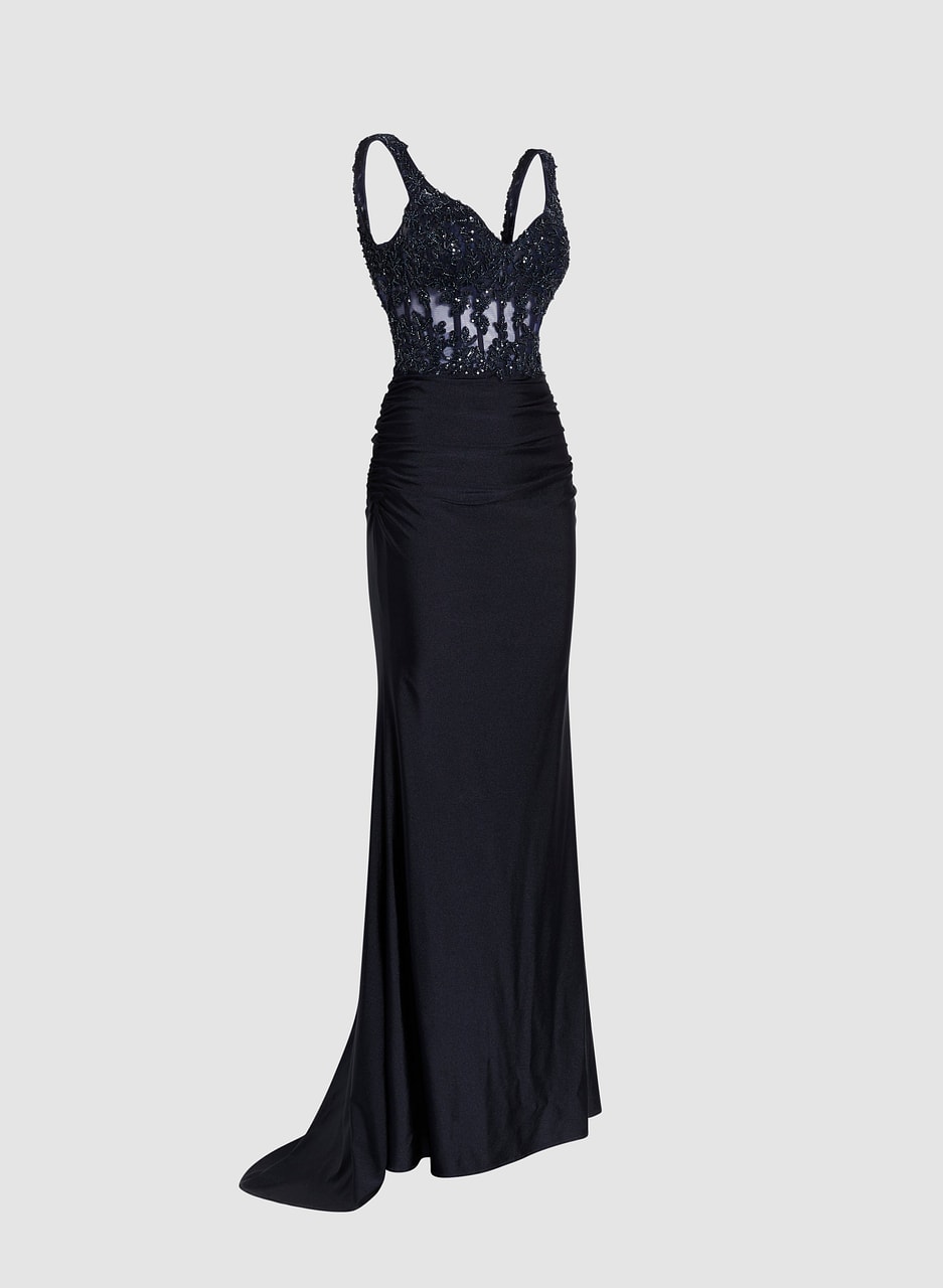 Corset Style Sequinned Gown