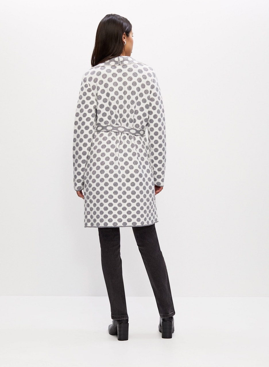 Joseph Ribkoff - Belted Polka Dot Motif Cardigan