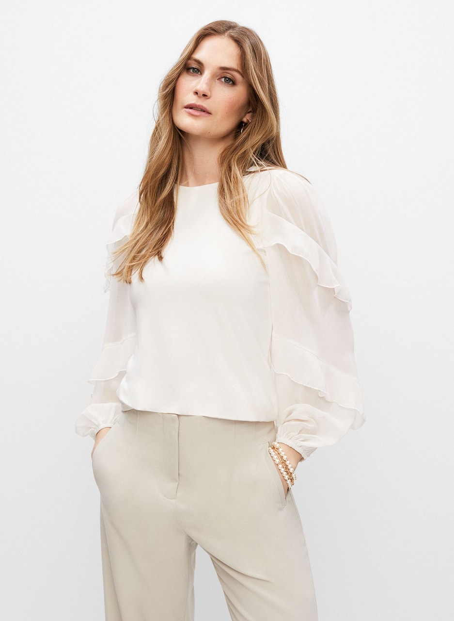 Ruffle Puff Sleeve Top