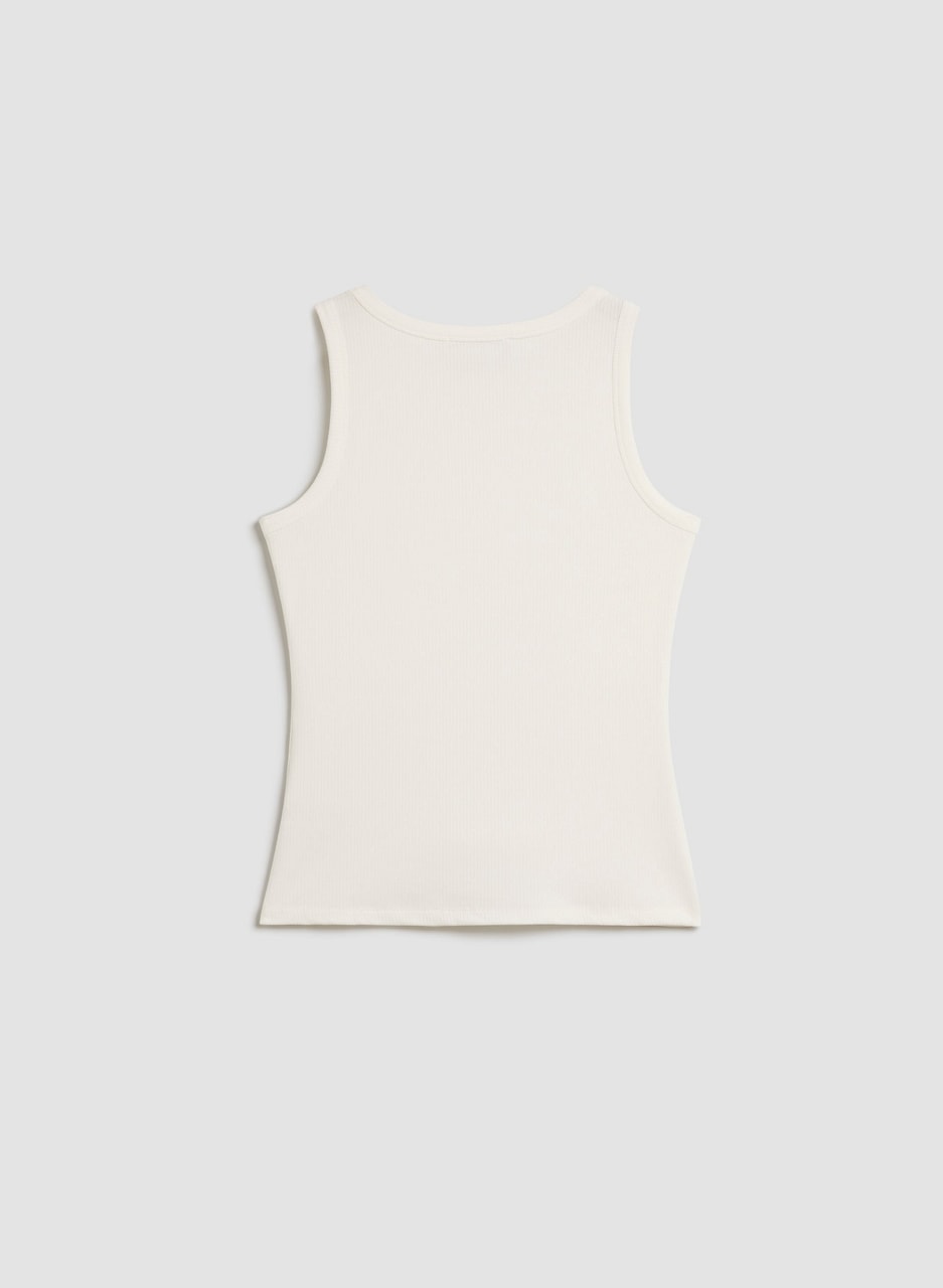 Sleeveless Ribbed Tank Top