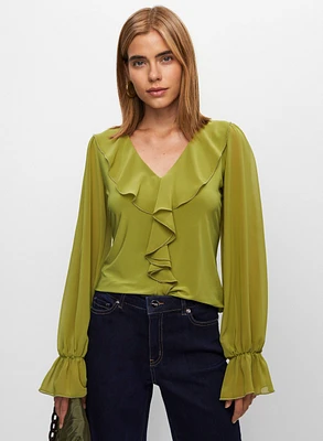 Cascading Ruffle Top