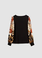 Printed Sleeve Top