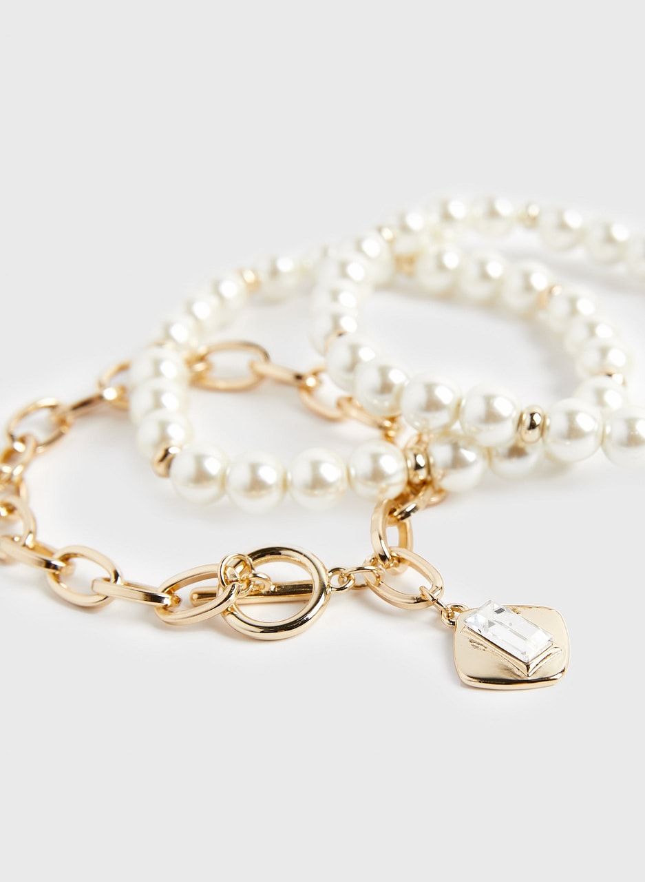 Pearl & Chain Link Bracelet