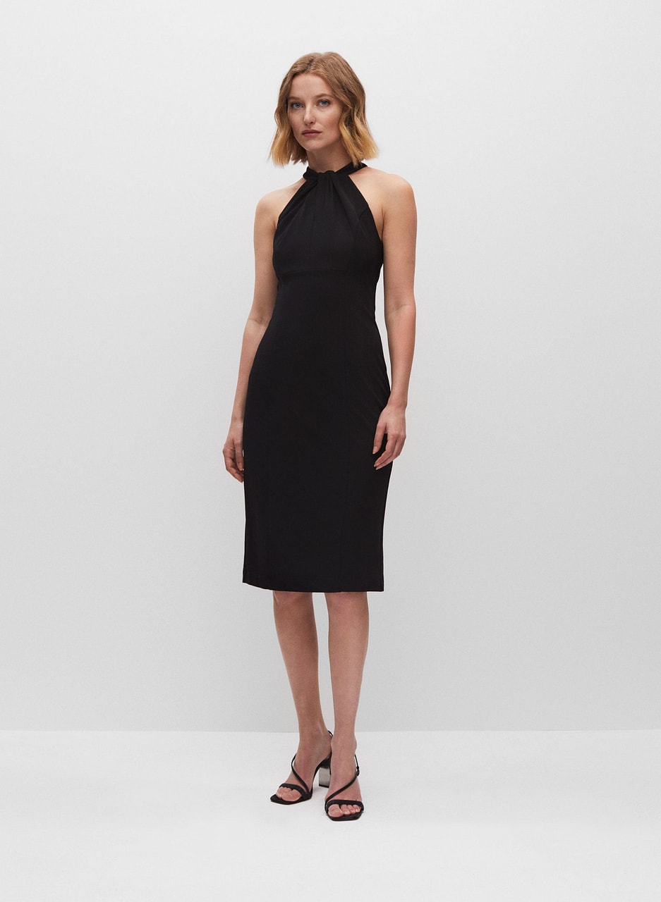 Twist Neck Cocktail Dress