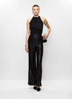 Halter Neck Top & Sequin Pants