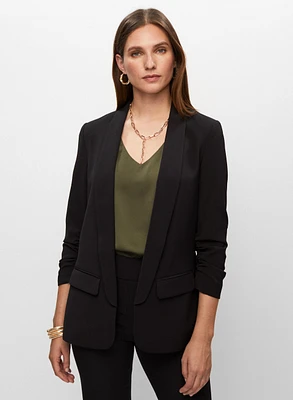 Open Front Shawl Collar Jacket