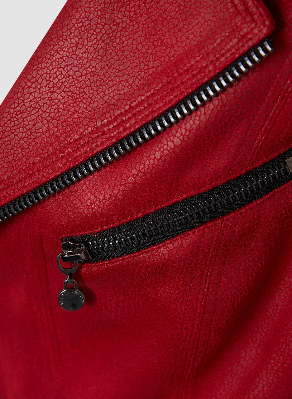 Vex - Zip Detail Faux Suede Jacket