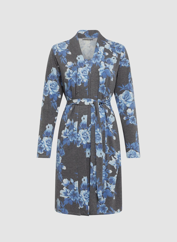 Floral Print Robe & Sleepshirt Set