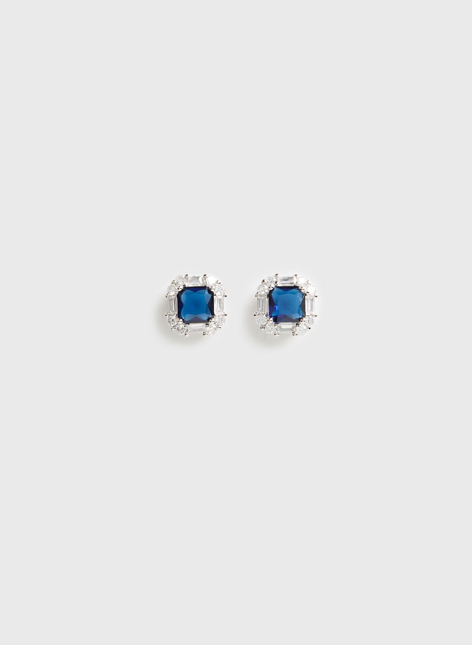 Square Stud Cubic Zirconia Earrings