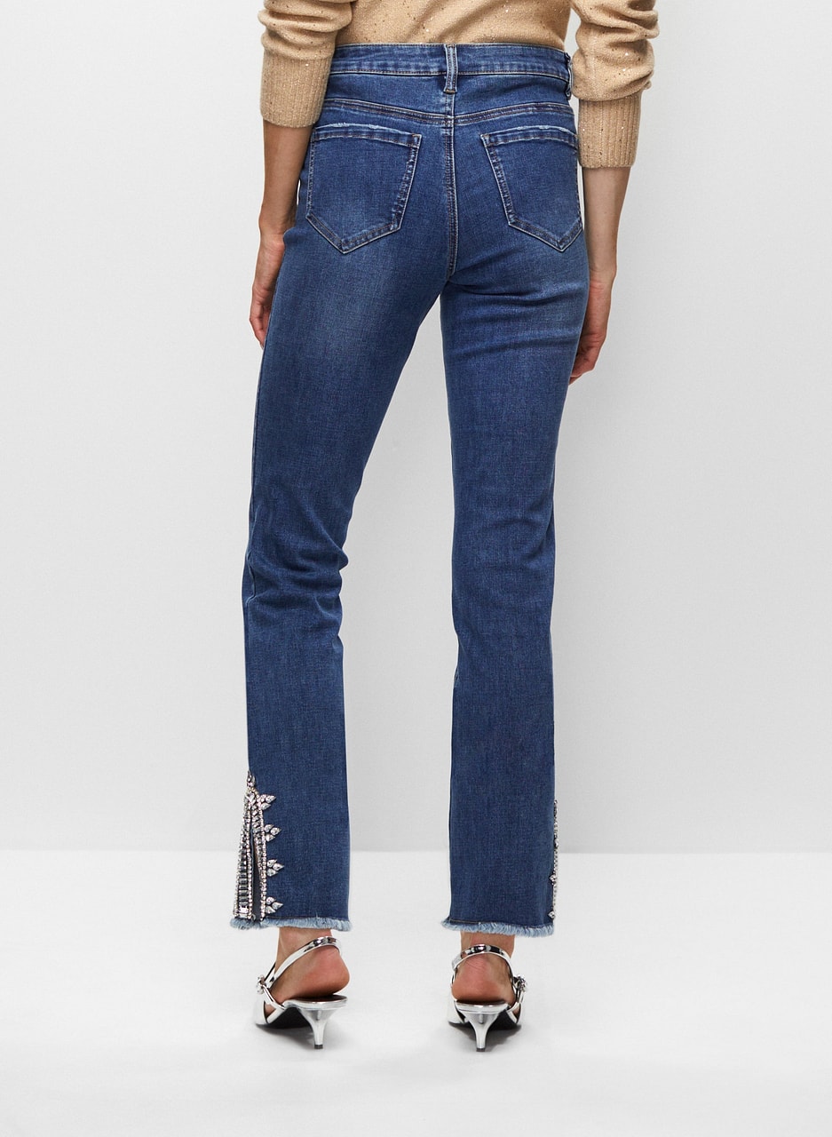 Embellished Side Slit Jeans
