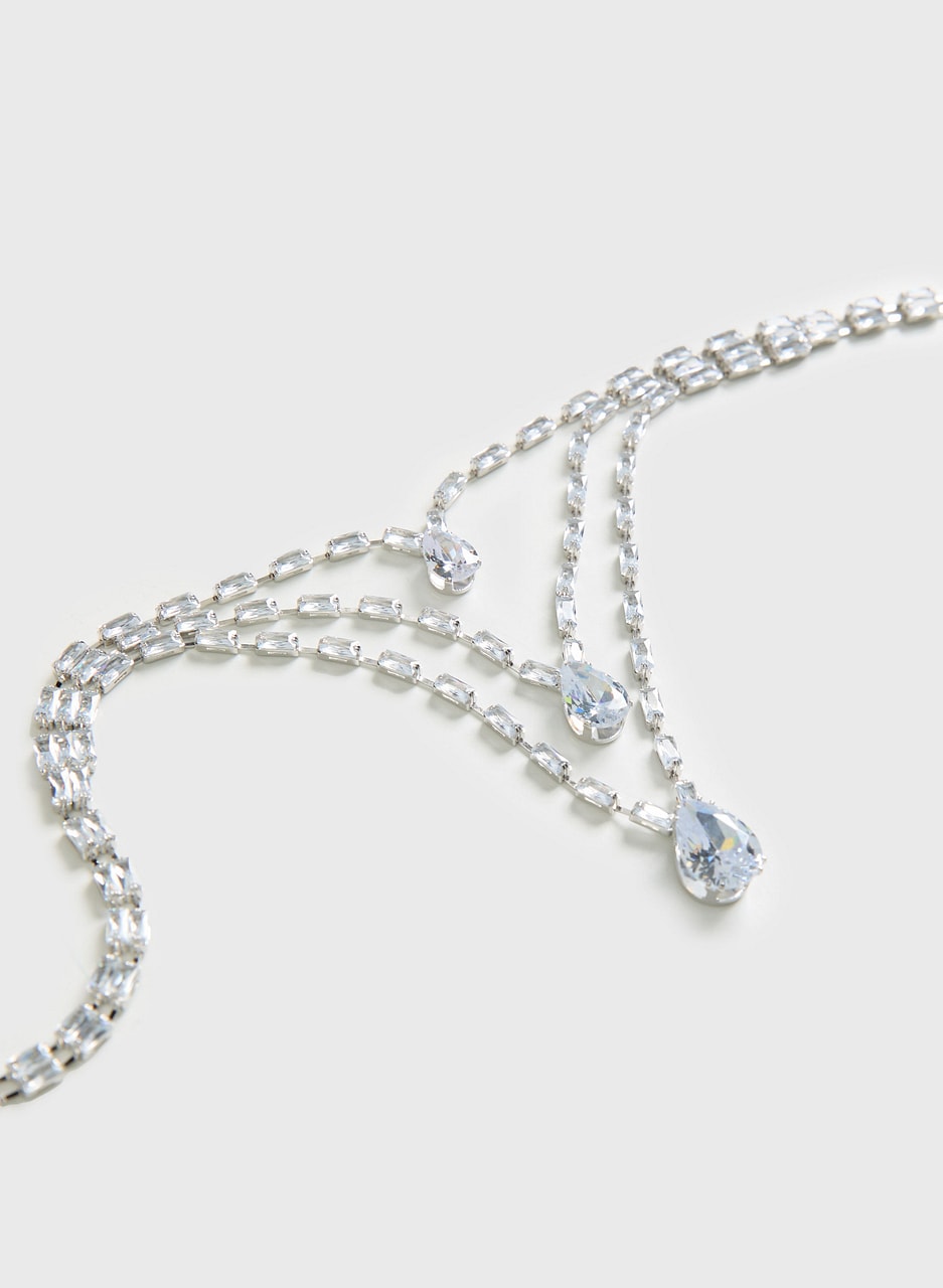 Layered Cubic Zirconia Baguette Necklace