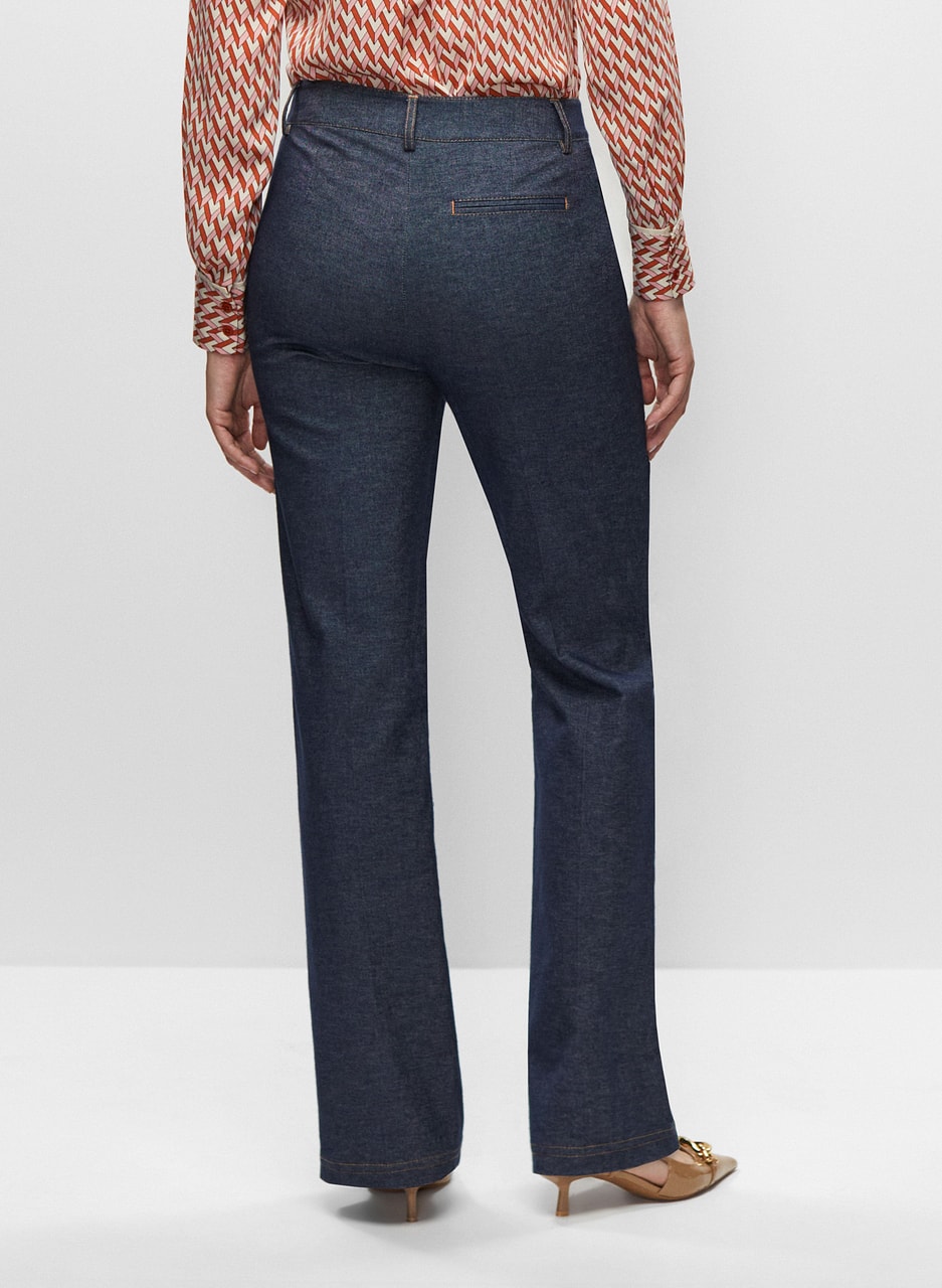 Flare Leg Chambray Pants