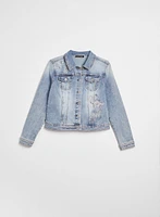 Floral Embroidered Denim Jacket