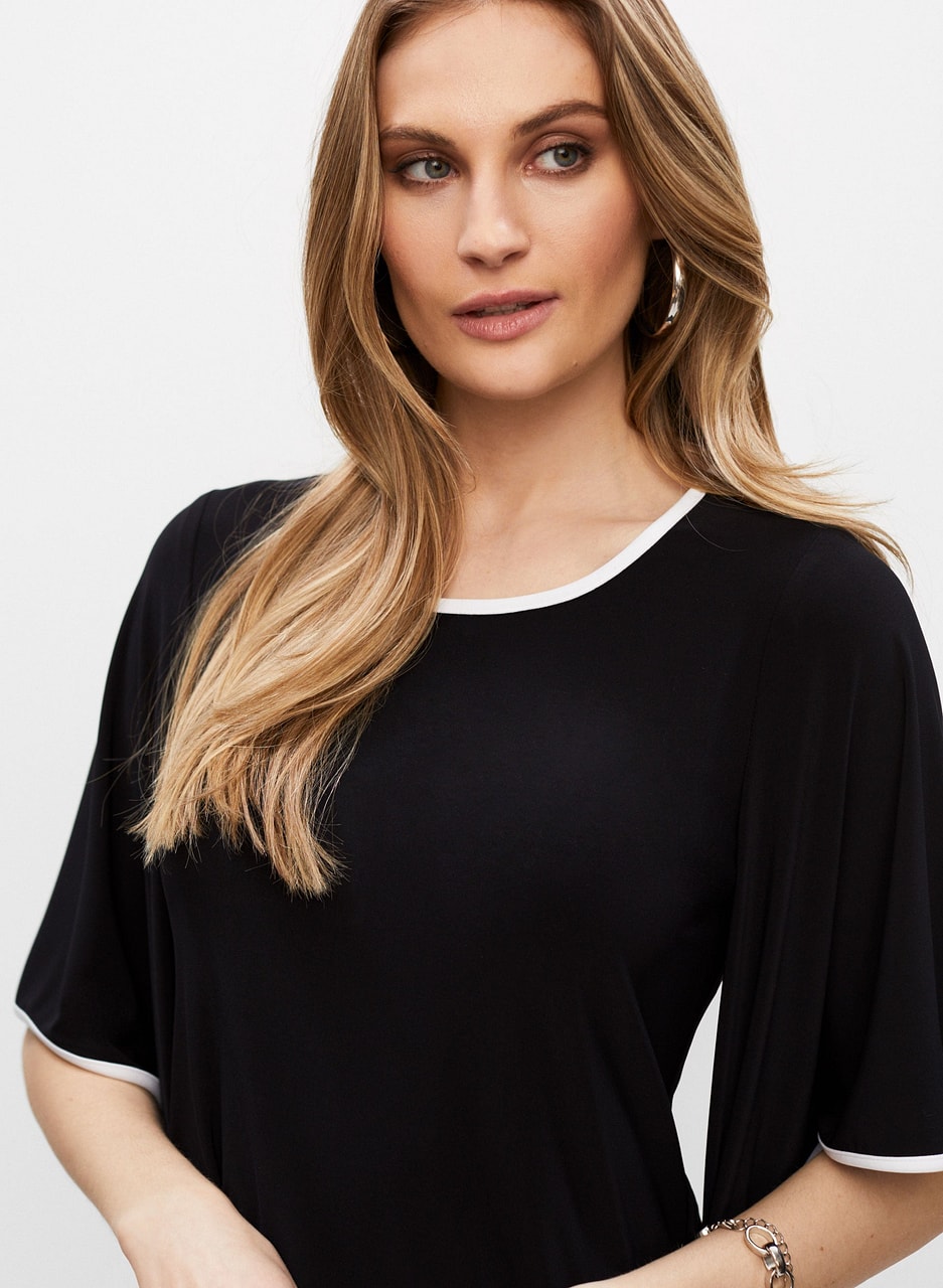 Joseph Ribkoff - Asymmetric Sleeve Top