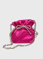 Crystal Bow Satin Bag