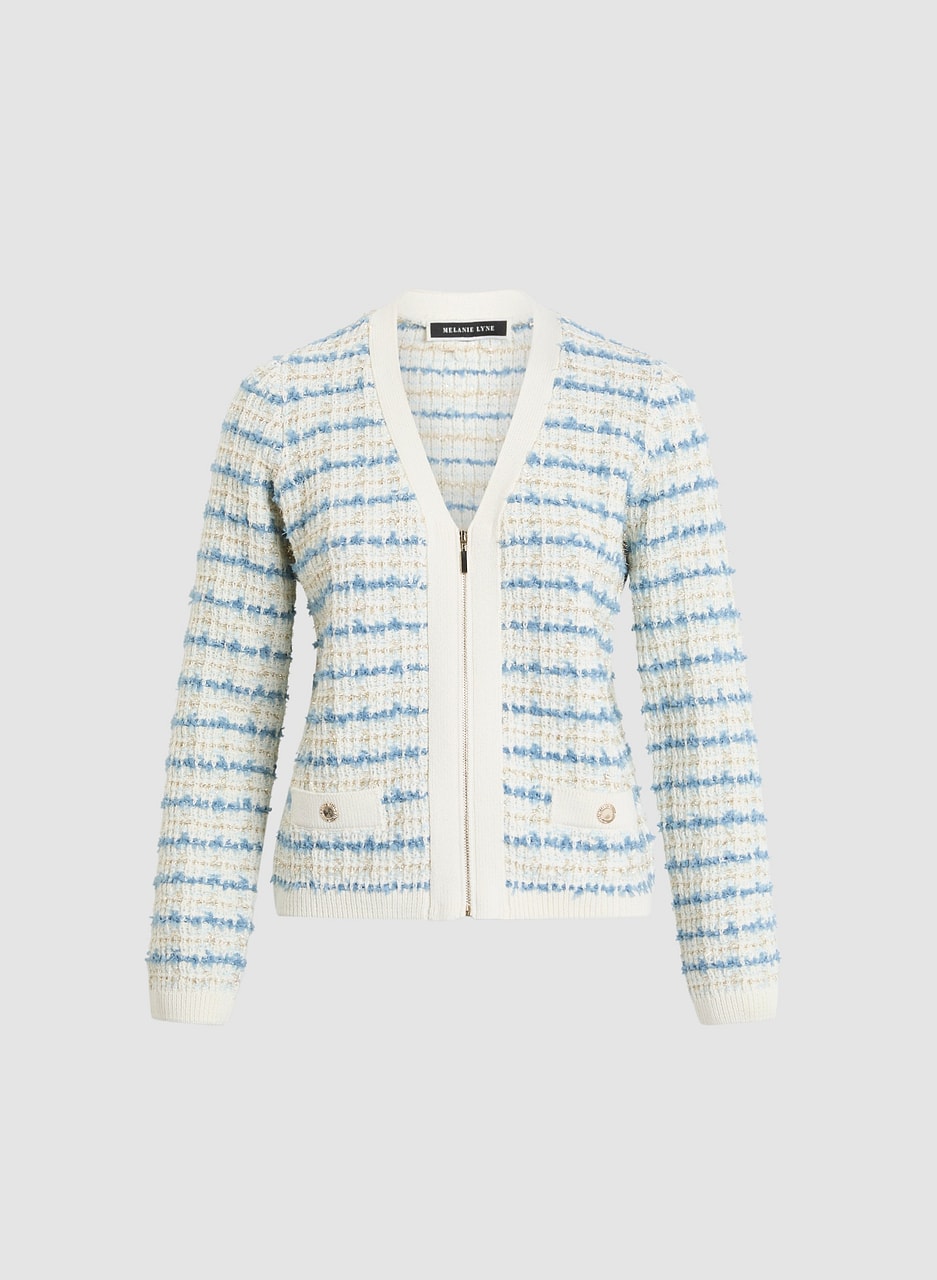 Striped Bouclé Cardigan