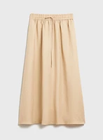 Linen-Blend Pull-On Skirt