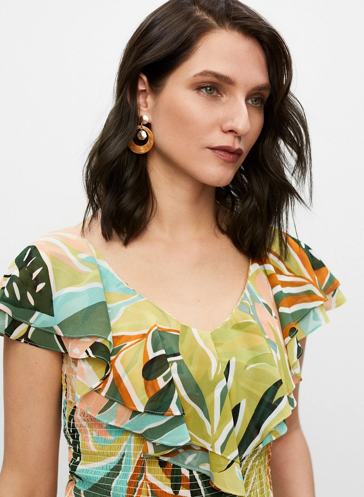 Tropical Print Top