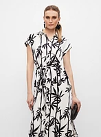 Bamboo Print Shirt Dress