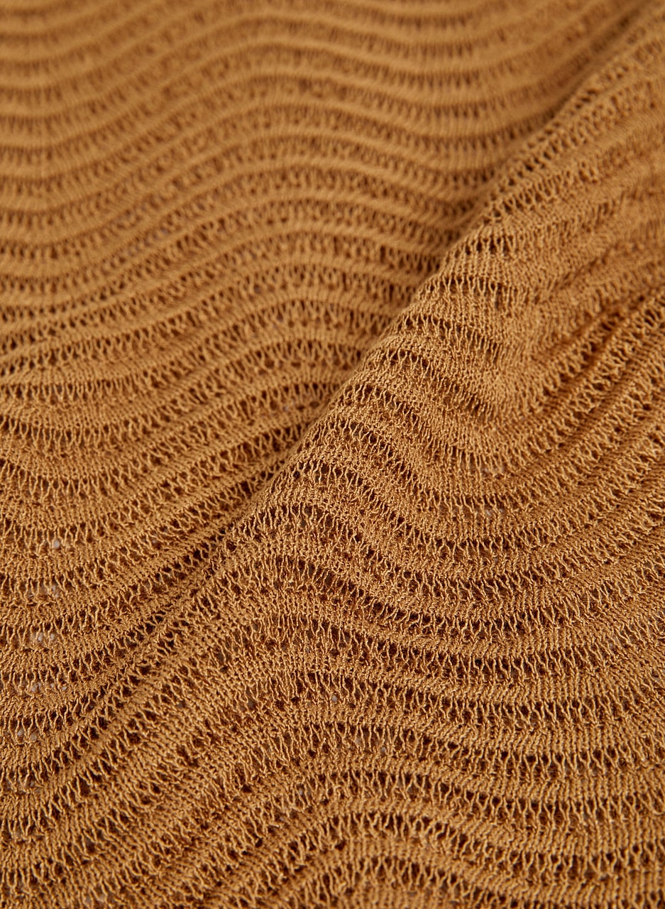 Wave Motif Open Knit Sweater