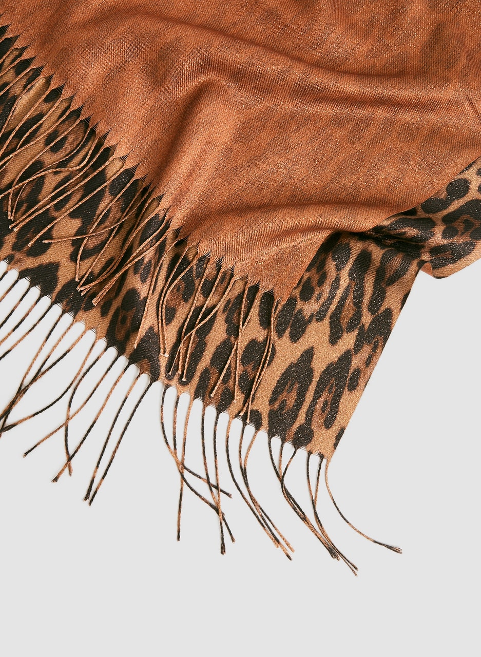 Reversible Leopard Print Wrap