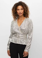 Sequin Peplum Top