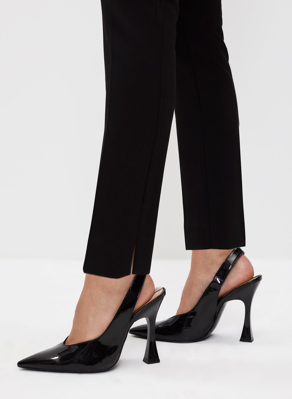 Slit Detail Slim Leg Pants