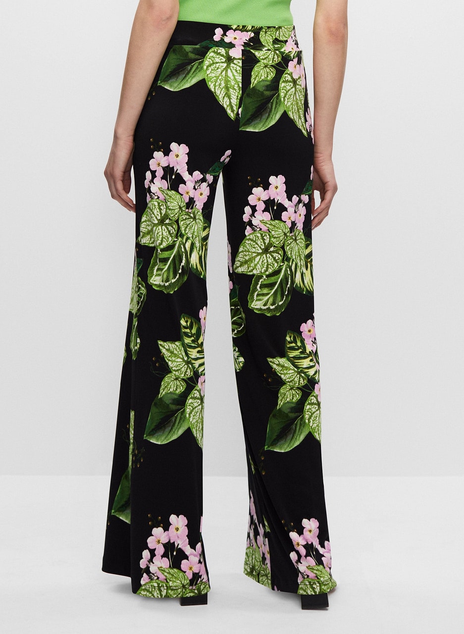 Floral Print Wide Leg Pants