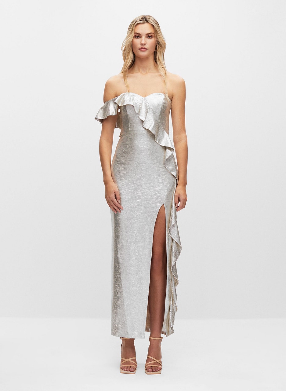 Aidan Mattox - Asymmetrical Flounce Gown