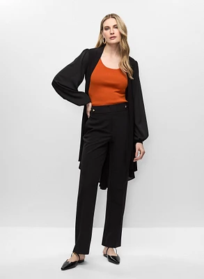 Open Front Top & Straight Leg Trousers