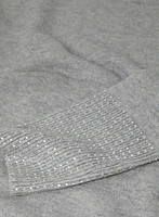 Rhinestone Cuff Tunic Sweater