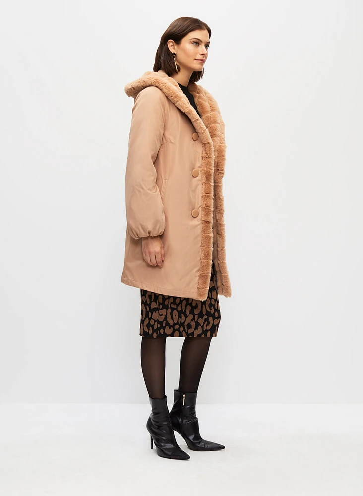 Reversible Faux Fur Coat