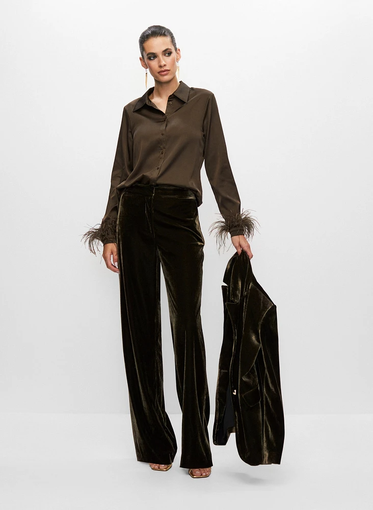 Velour Wide Leg Pants