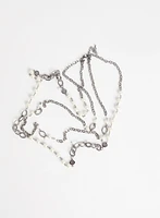 Two Row Pearl Chain Necklace