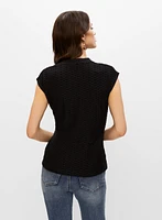 Ring Detail Jacquard Knit Top