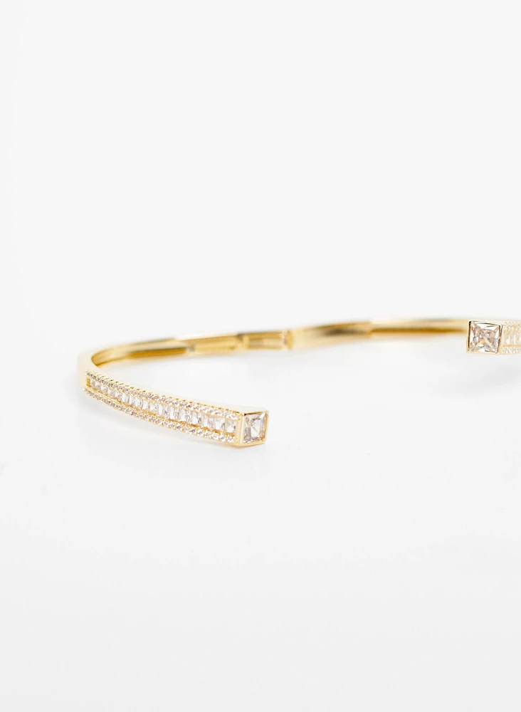 Crystal Detail Hinged Bangle