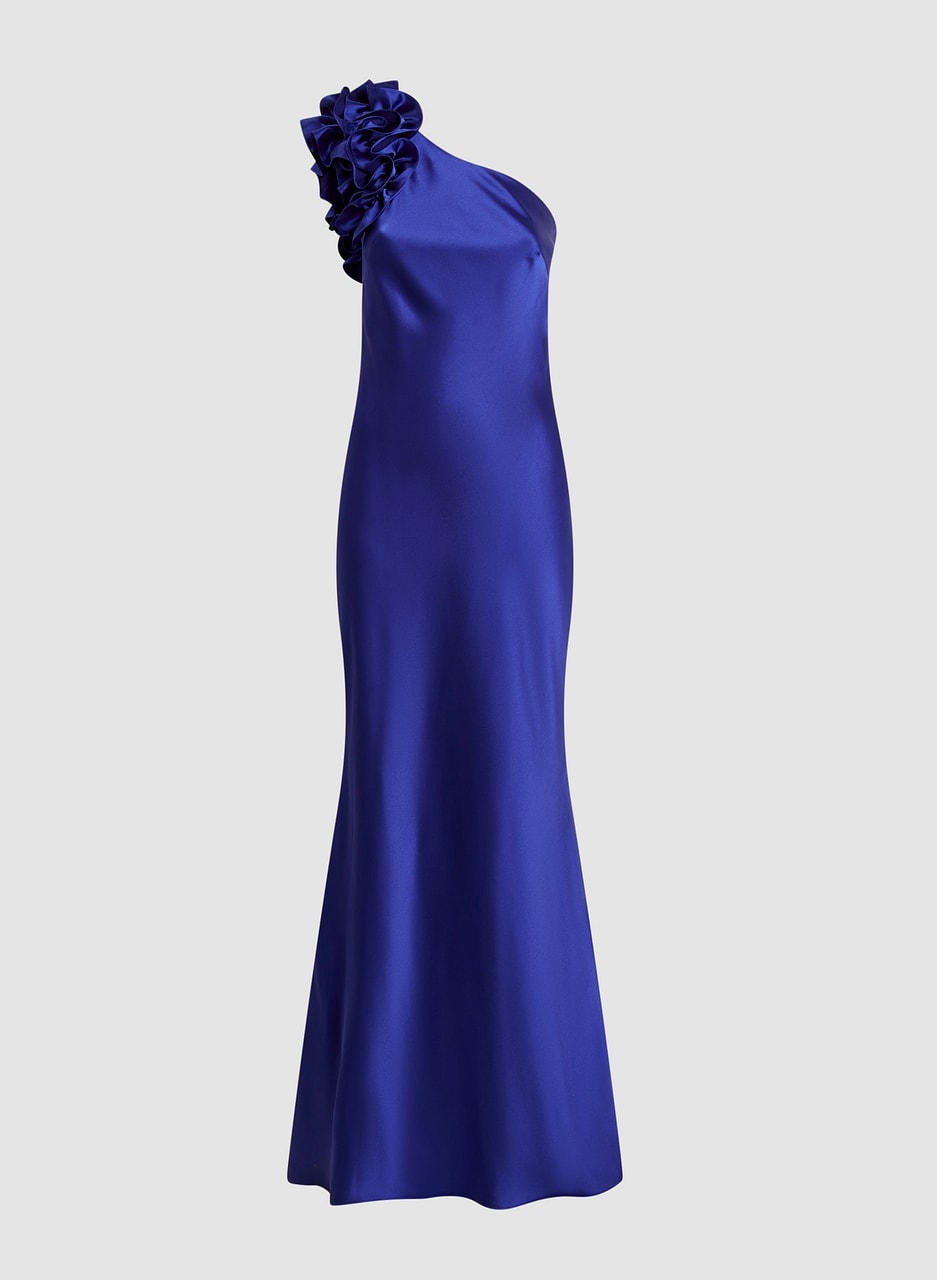 One-Shoulder Satin Gown