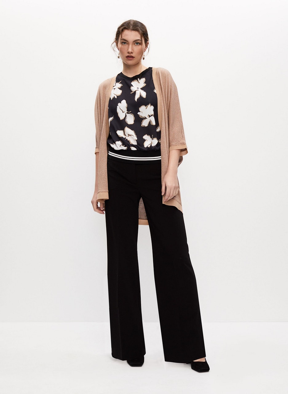 Abstract Floral Contrast Top